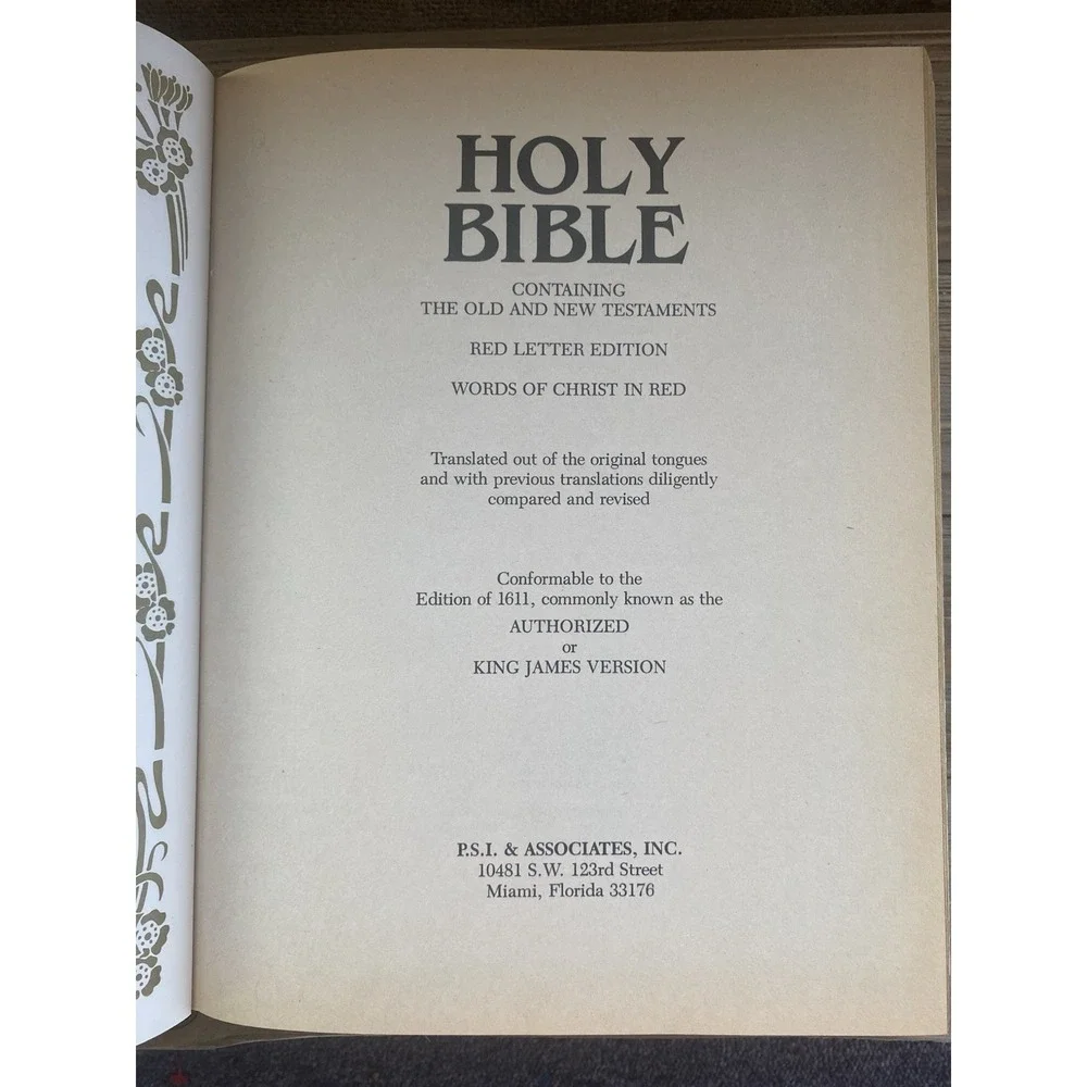 VTG Holy Bible Red Letter Edition, King James Version, Illustrated, 1987